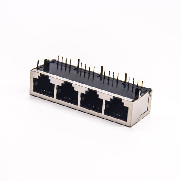 EB-500-7151_3 rj45插座8p8c封装网络模块化连接器90度全屏蔽式插板
